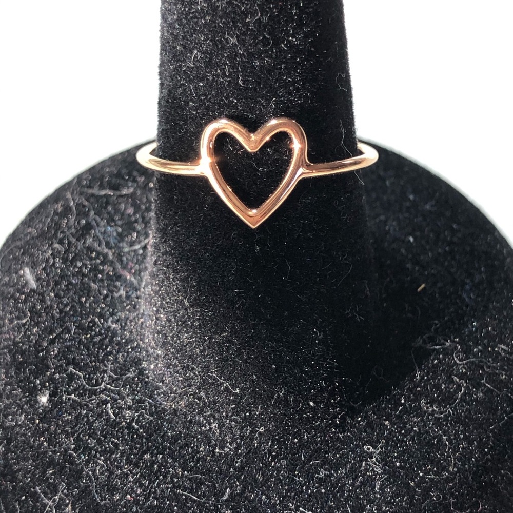 18K rose-gold filled Sterling silver heart ring,S7